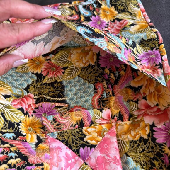 Patchwork Floral Quilted Foldover Case with Pocket - Picture 4 of 7